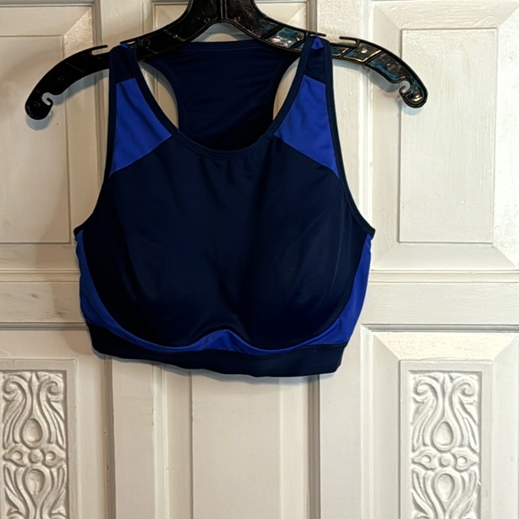 Crane 2 Tone Blue Racerback Sports Bra Size Medium - Picture 1 of 11